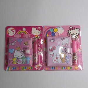 Lot of 2 Mini Hello Kitty Notebook Keychains and Pen Set